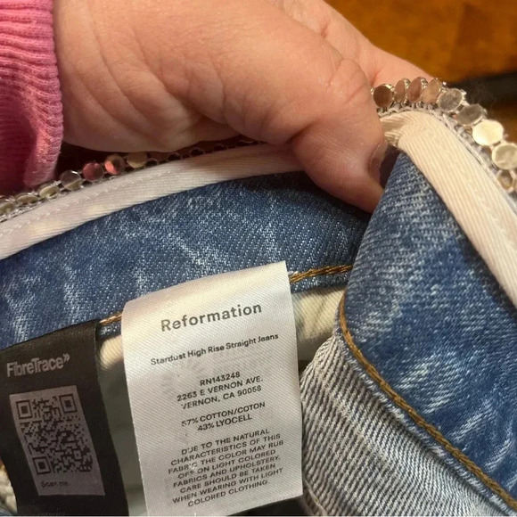 NWT Reformation Jeans Stardust High Rise Straight Jeans size 28 - Picture 4 of 13